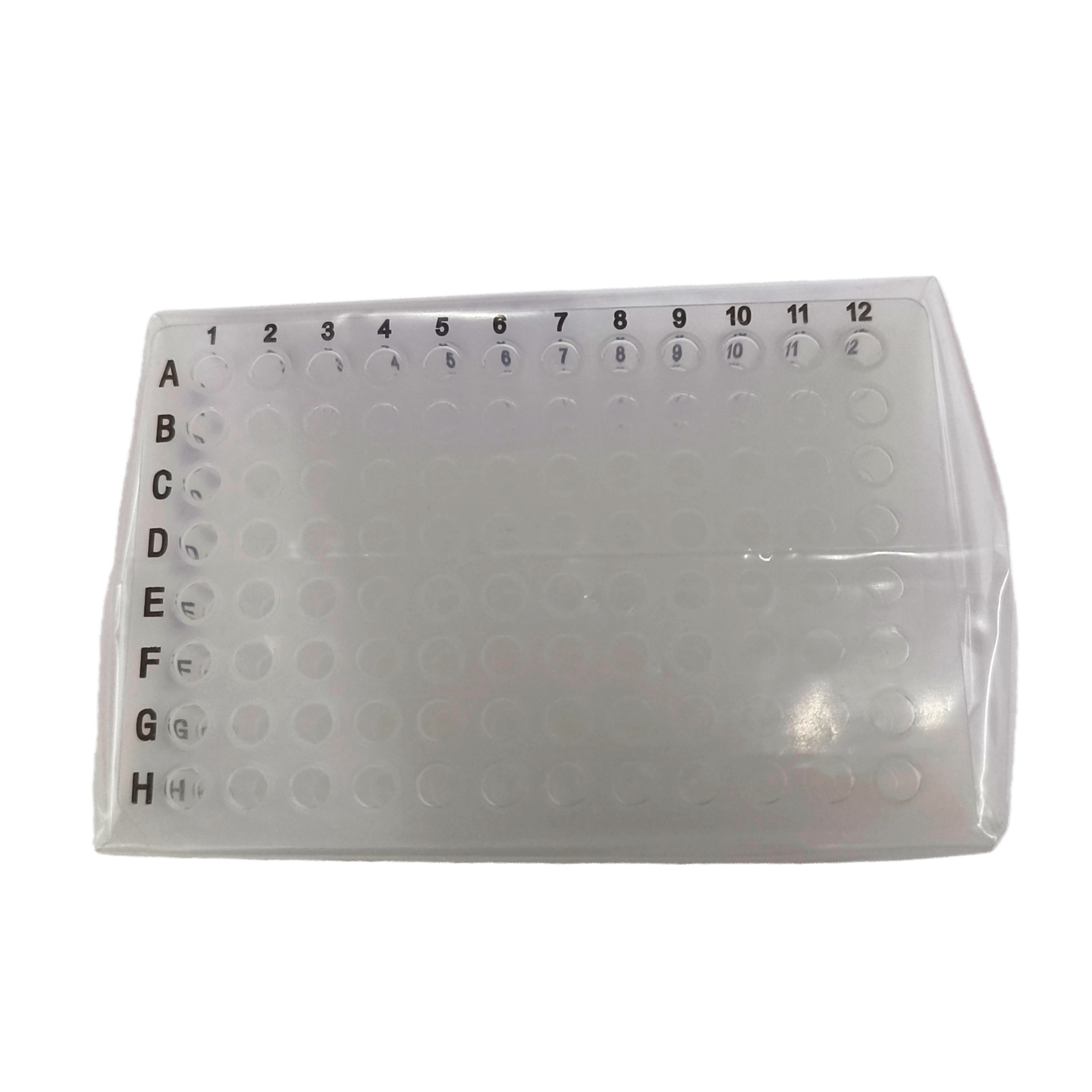 0.2ml 96孔PCR板，无裙边，印刷，透明（货号：PCR-02-QLD）